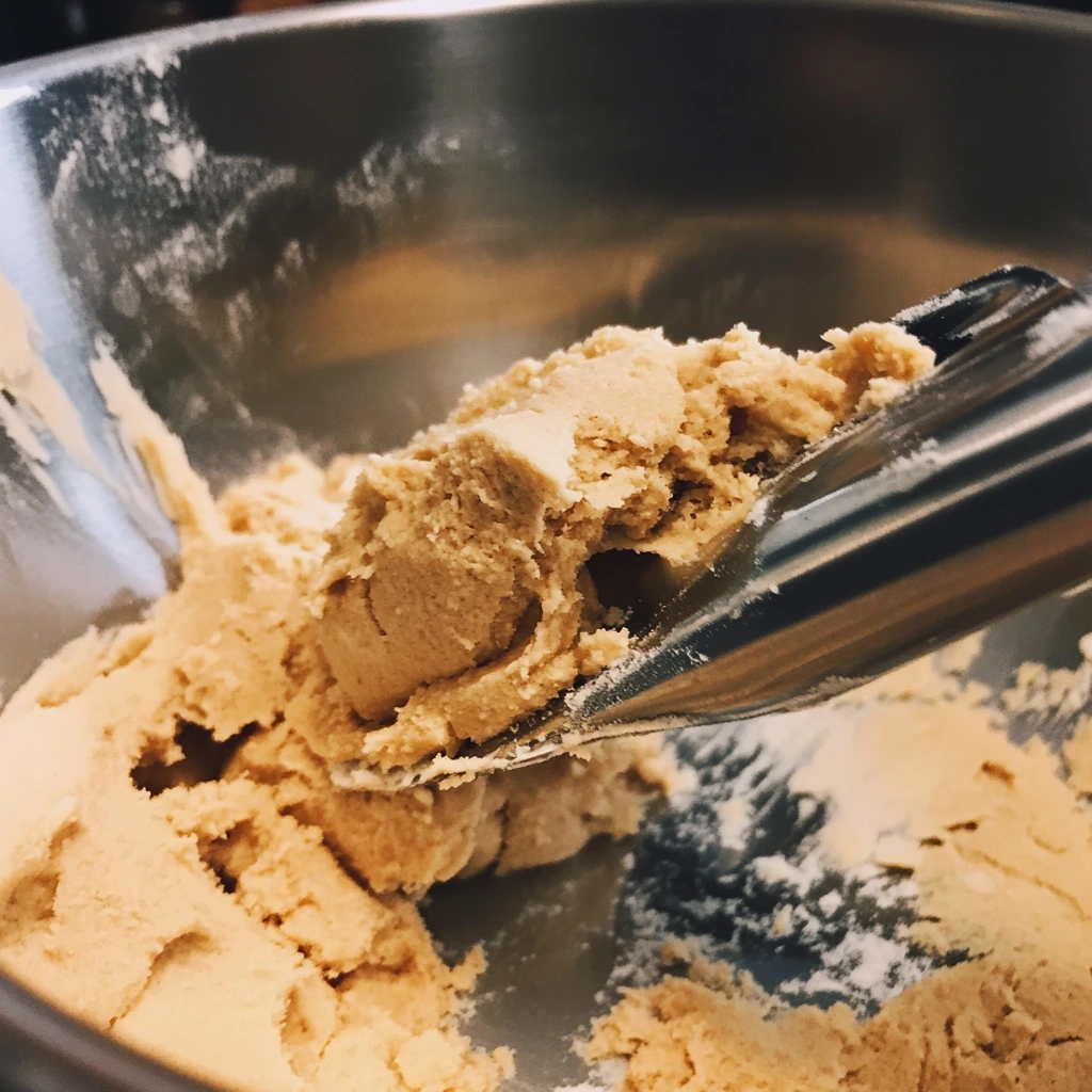 Earl Grey cookie dough in a stainless steel mixing bowl.