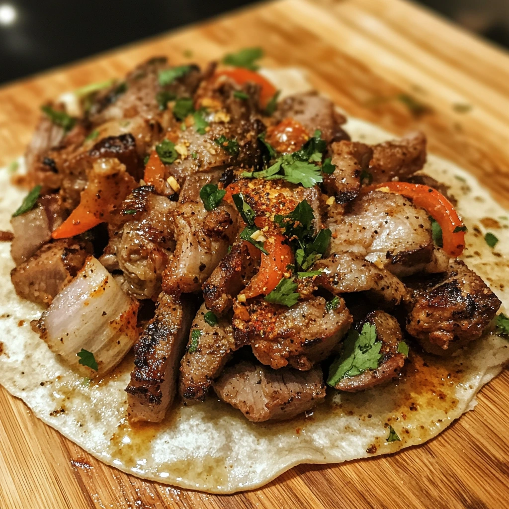 shawarma meat marinated in a rich blend of spices including cumin, paprika, turmeric, garlic, lemon juice, and olive oil.