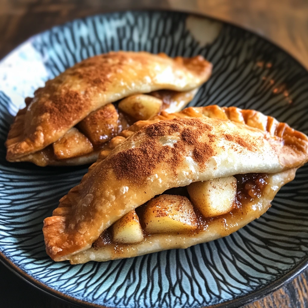 Sweet Mexican empanadas filled with apple and cinnamon, golden brown and dusted with sugar.